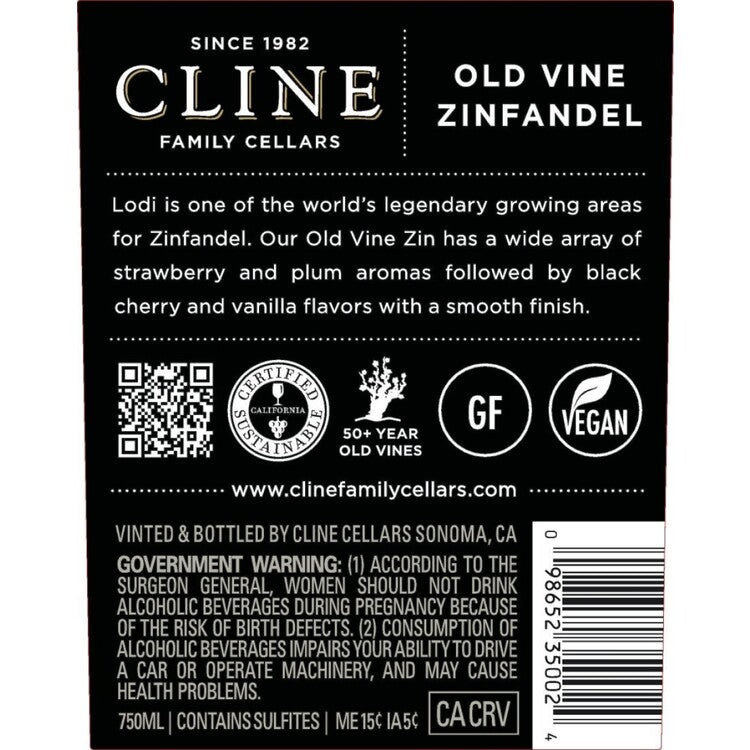 Cline Zinfandel Old Vine Lodi 2023 - 750ML