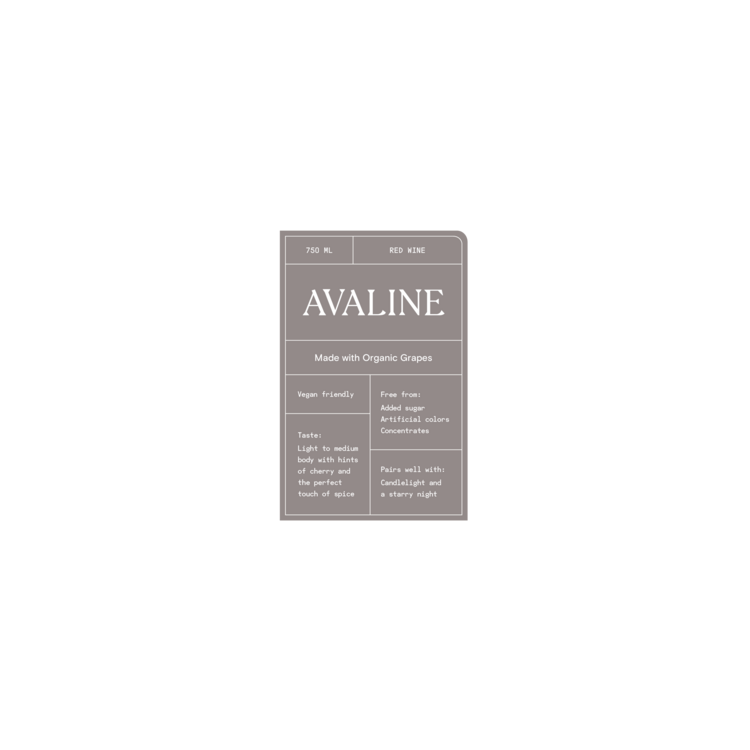 Avaline Red Wine France Made With Organic Grapes - 750ML