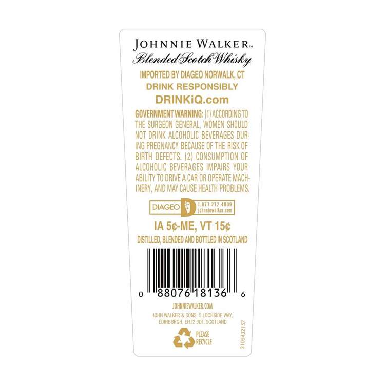 Johnnie Walker Blended Scotch 18 Yr 80 - 750ML - Back Label