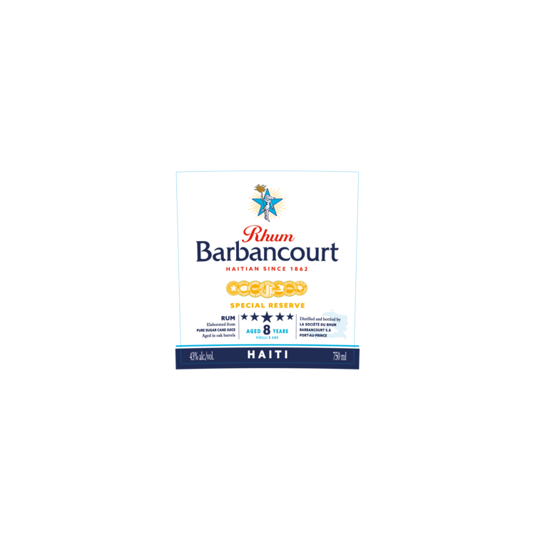 Rhum Barbancourt Aged Rum Reserve Speciale Five Star 8 Yr 86 - 750ML - Front Label