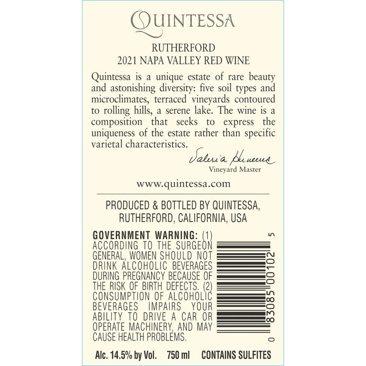 Quintessa Red Wine Rutherford 2021 - 750ML
