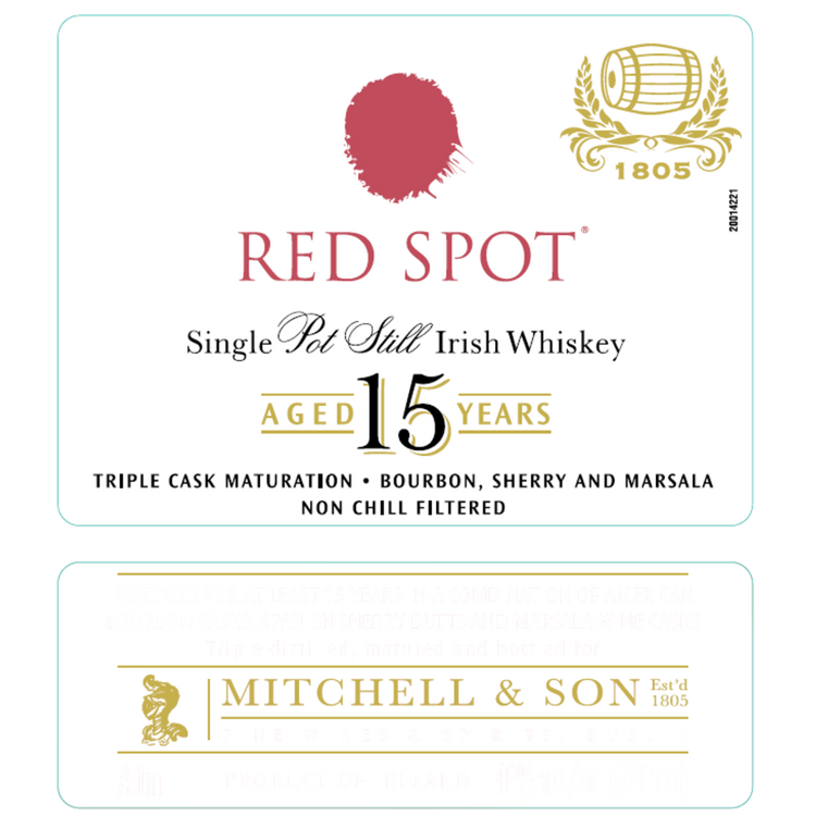 Red Spot Single Pot Still Irish Whiskey 15 Yr 92 - 750ML