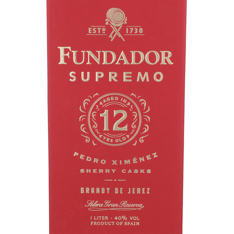 Fundador Brandy De Jerez Supremo Pedro Ximenez Sherry Casks Solera Gra - 1.0L