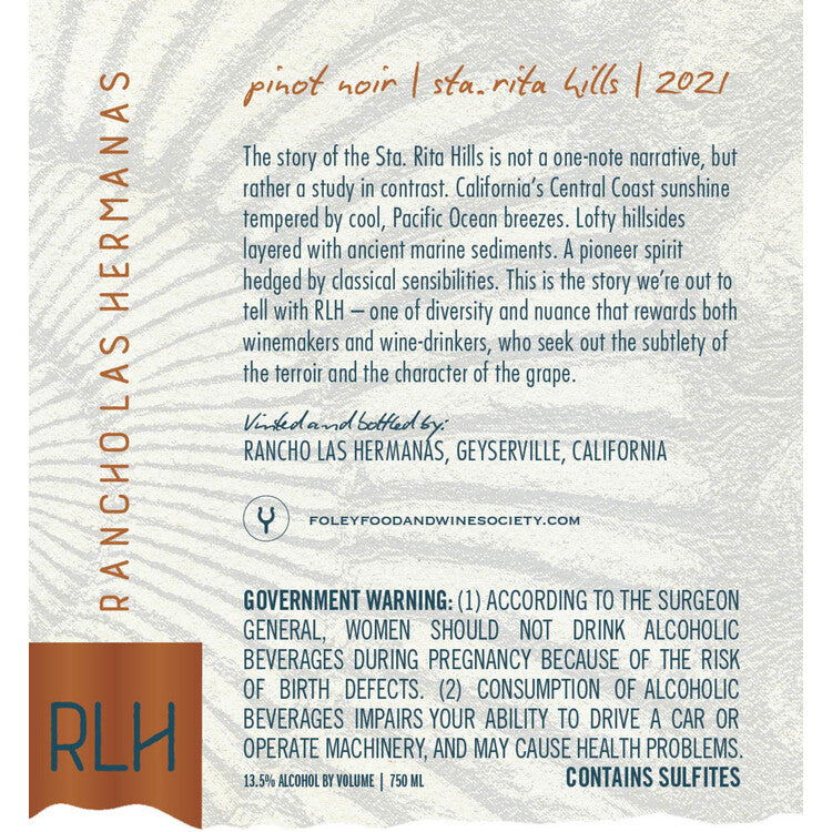 Rancho Las Hermanas Pinot Noir Santa Rita Hills 2021 - 750ML