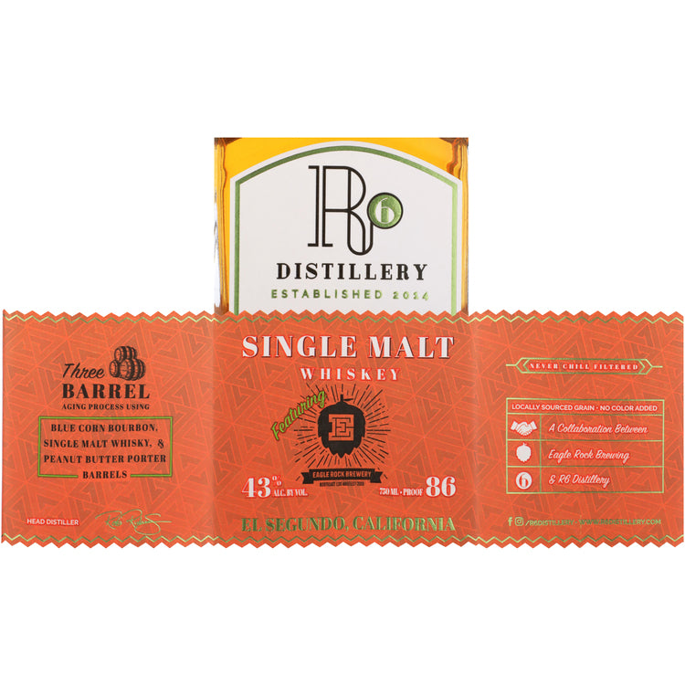 R6 Distillery Malt Whiskey Eagle Rock Brewery 86 - 750ML - Front Label
