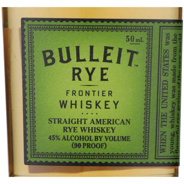 Bulleit Straight Rye Whiskey 95 Frontier Whiskey 90 - 50ML - Front Label