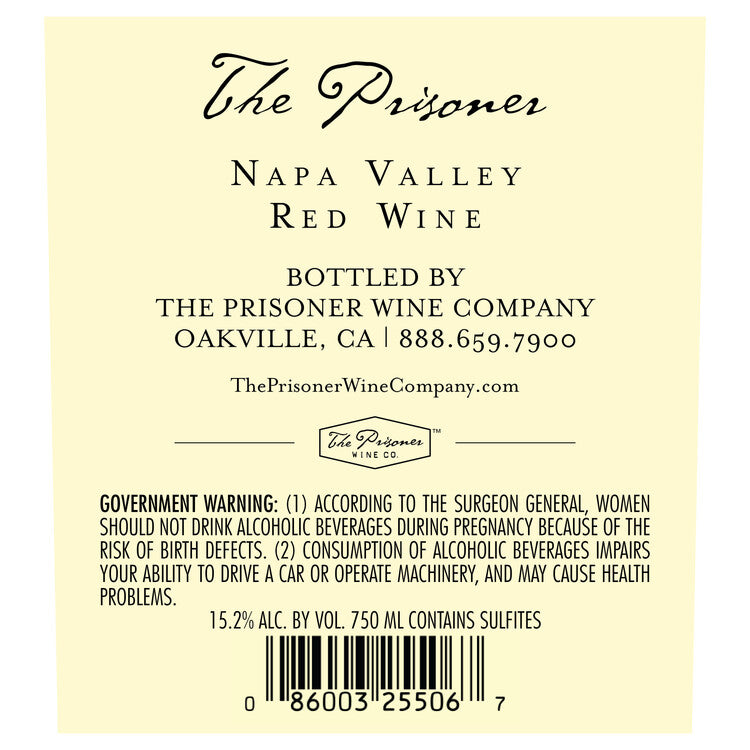 The Prisoner Red Blend Wine California 2022 - 750ML