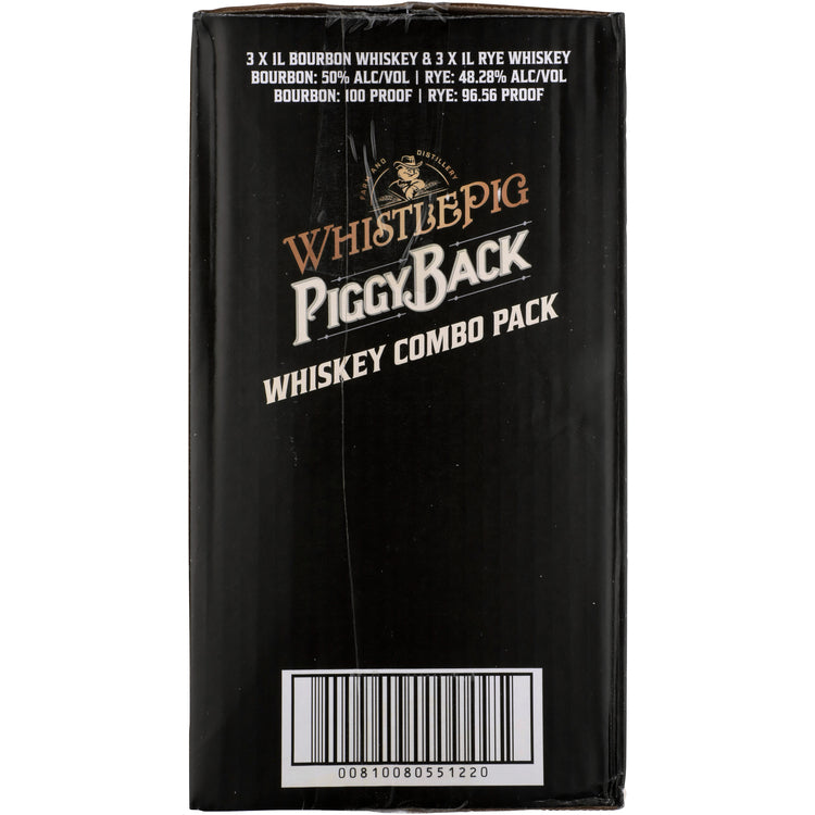 Whistlepig Piggyback In New American Oak Barrels Combo 3 Each Rye 6 Yr - 1.0L