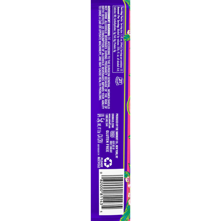 Smirnoff Electric Guava Flavored Vodka 50 - 750ML