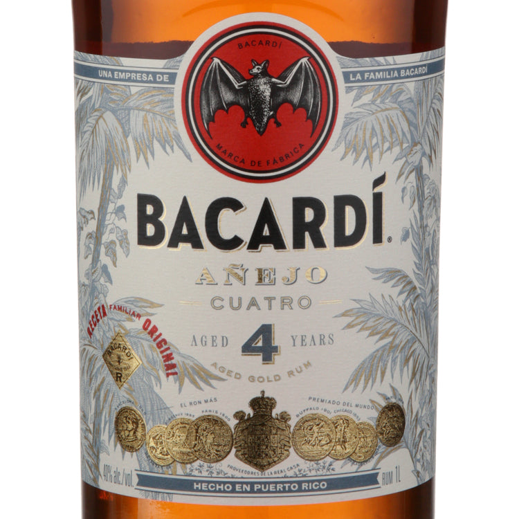 Bacardi Aged Rum Anejo Cuatro 4 Yr 80 - 1.0L