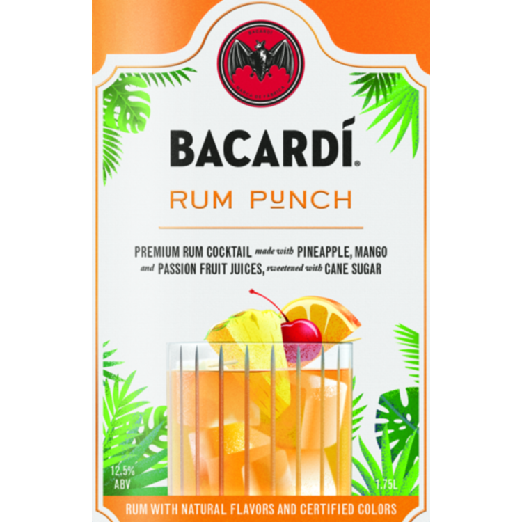 Bacardi Rum Punch Classic Cocktails 25 - 1.75L - Front Label
