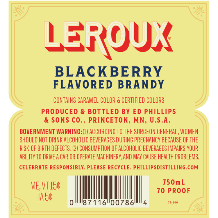 Leroux Blackberry Flavored Brandy Polish Style 70 - 750ML