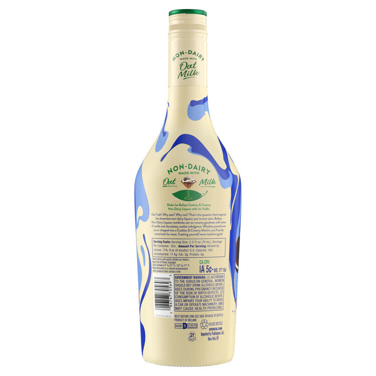 Baileys Cream Liqueur Cookie & Cream Non-Dairy Made With Oat Milk 34 - 750ML