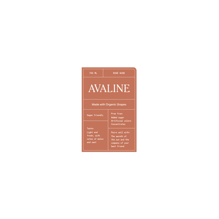 Avaline Rose Wine France Made With Organic Grapes - 750ML