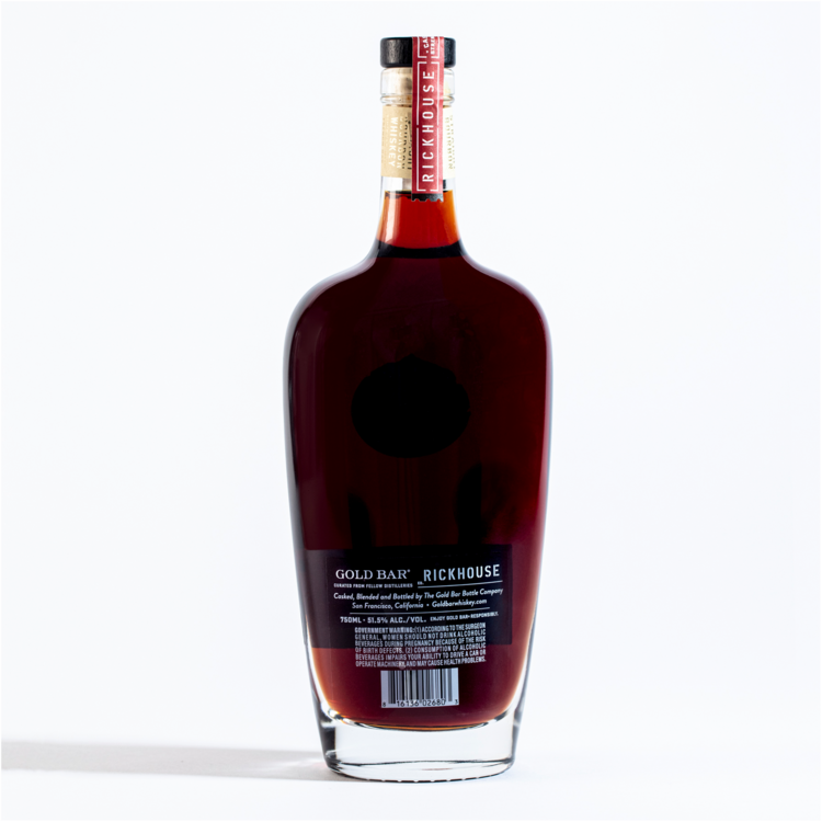Gold Bar Straight Bourbon Whiskey Rickhouse Cask Strength 103 - 750ML - Back