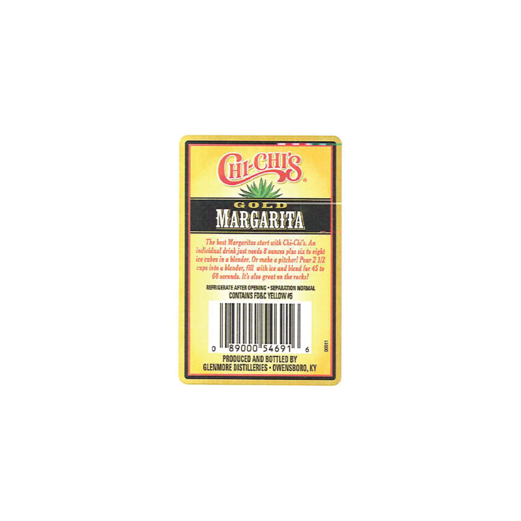 Chi-Chi's Margarita Gold 25 - 1.75L - Back Label