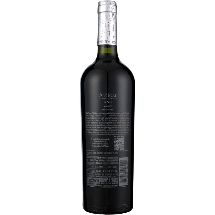 Antigal Malbec Uno Platinum Edition Valle De Uco 2019 - 750ML