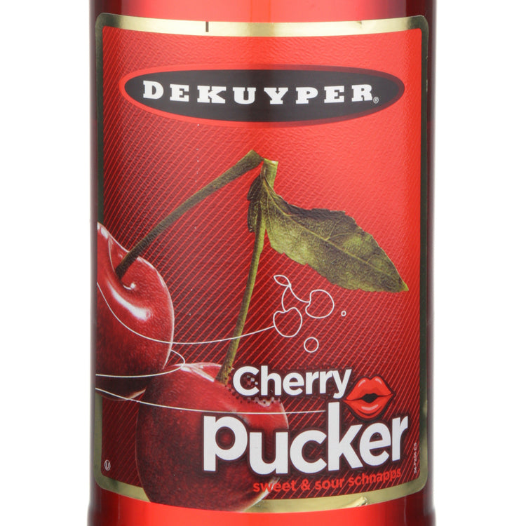 Dekuyper Sweet & Sour Cherry Schnapps Pucker 30 - 1.0L - Front Label