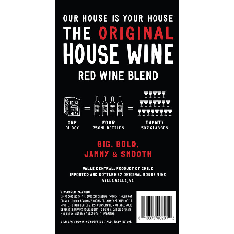 House Wine Original Red Blend American - 3.0L
