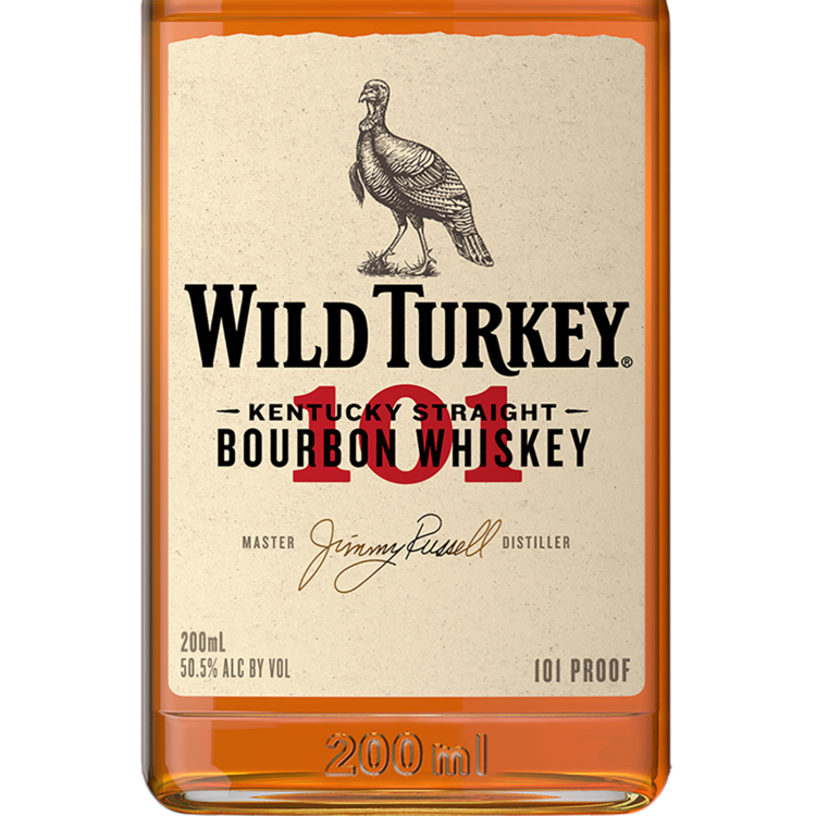 Wild Turkey Straight Bourbon 101 - 200ML - Front Label