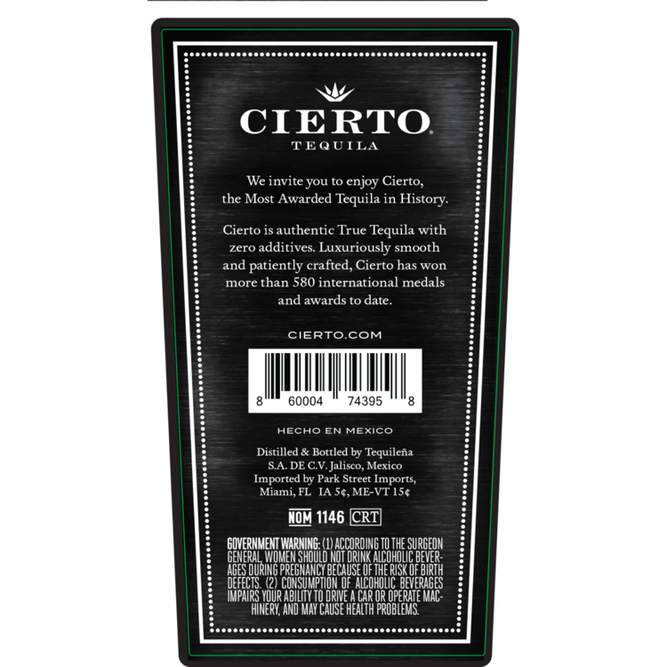 Cierto Tequila Extra Anejo Private Collection 80 - 750ML