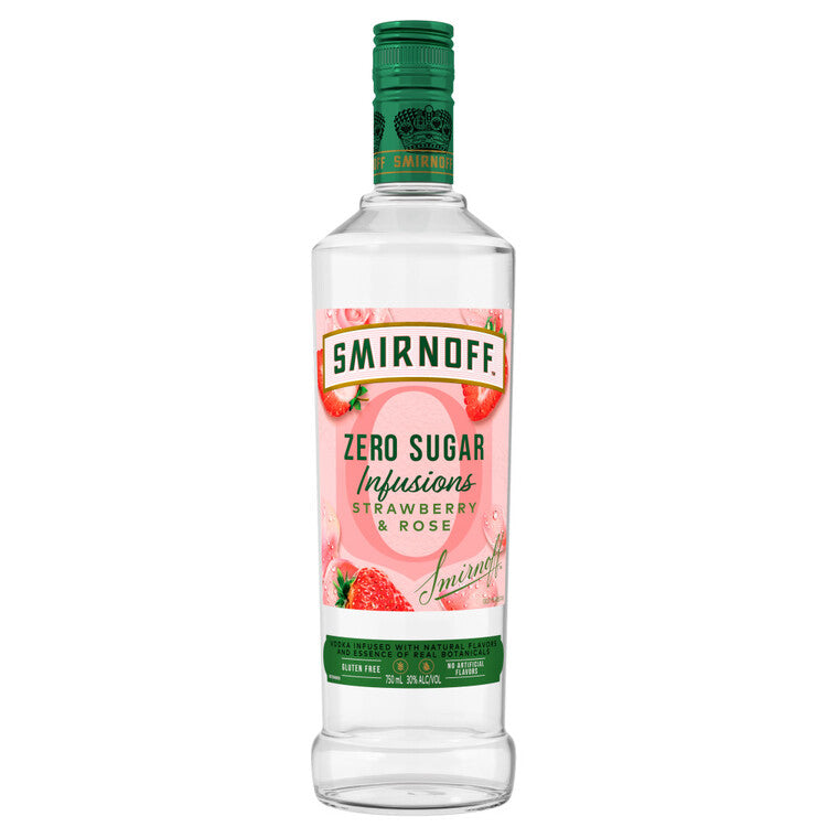 Smirnoff Strawberry & Rose Flavored Vodka Zero Sugar Infusions 60 - 750ML