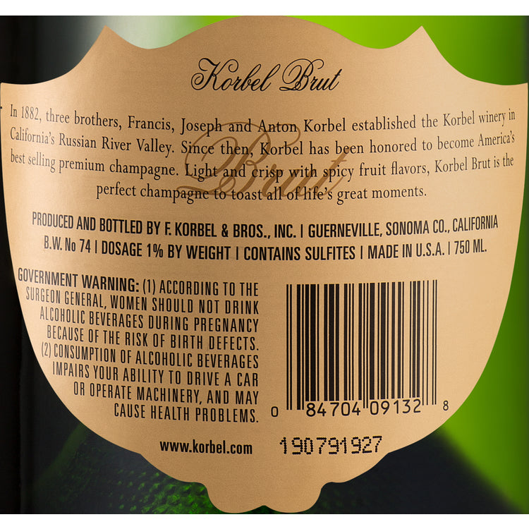 Korbel Brut Champagne California - 750ML