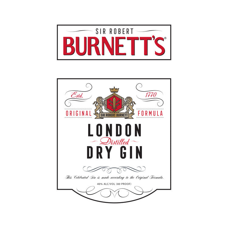 Burnett's London Dry Gin 80 - 1.75L - Front Label