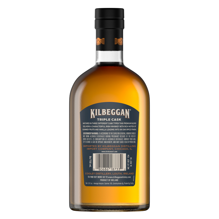 Kilbeggan Blended Irish Whiskey Triple Cask 86 - 750ML