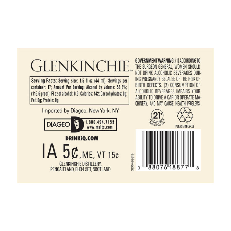 Glenkinchie Single Malt Scotch Special Release Natural Cask Strength 2 - 750ML