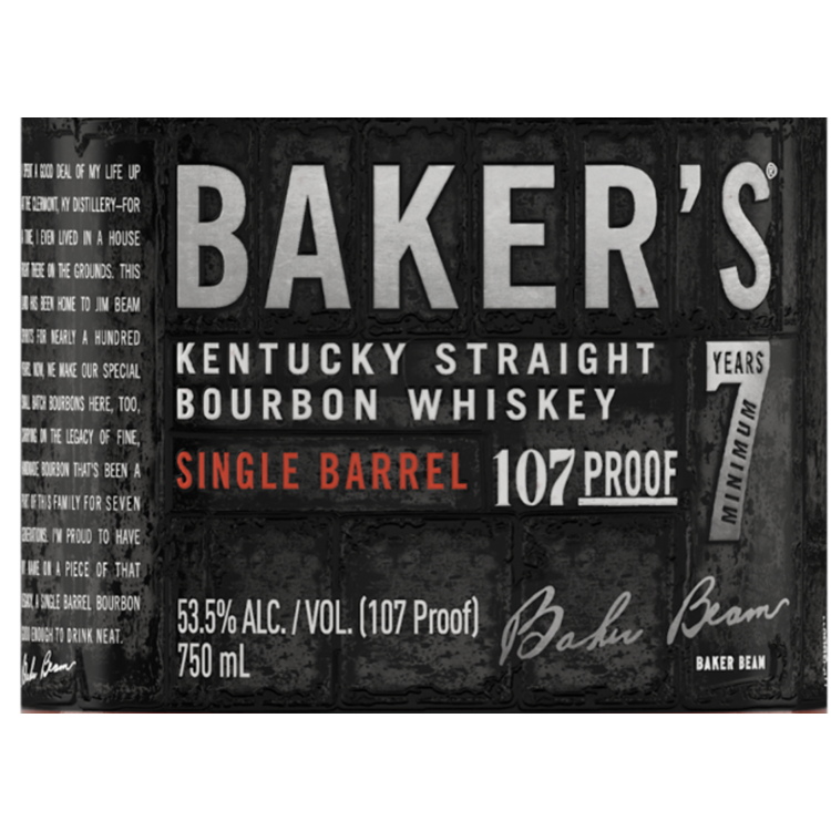 Baker'S Straight Bourbon Single Barrel 7 Yr 107 - 750ML