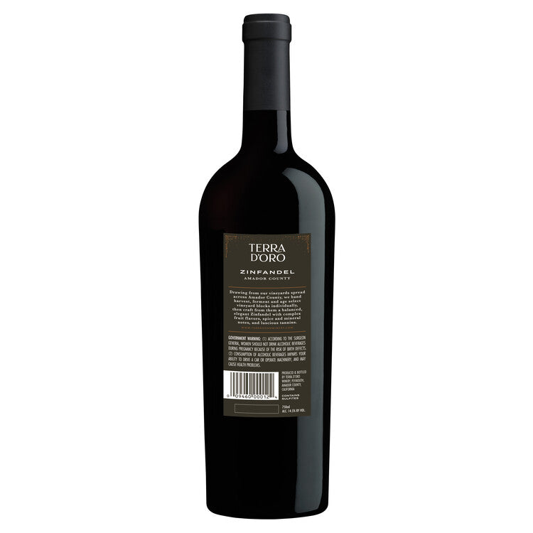 Terra D'Oro Zinfandel Amador County 2020 - 750ML - Back