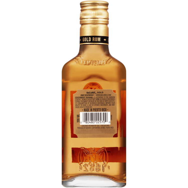 Bacardi Gold Rum 80 - 200ML - Back