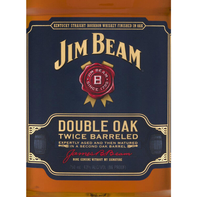 Jim Beam Straight Bourbon Double Oak Twice Barreled 86 - 750ML - Front Label