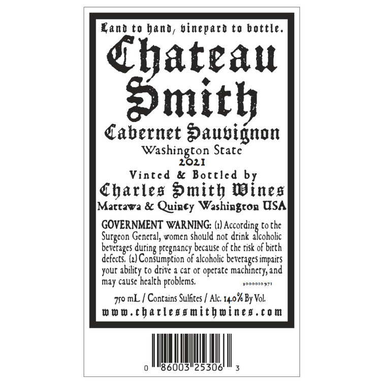 Charles Smith Wines Cabernet Sauvignon Chateau Smith Washington - 750ML