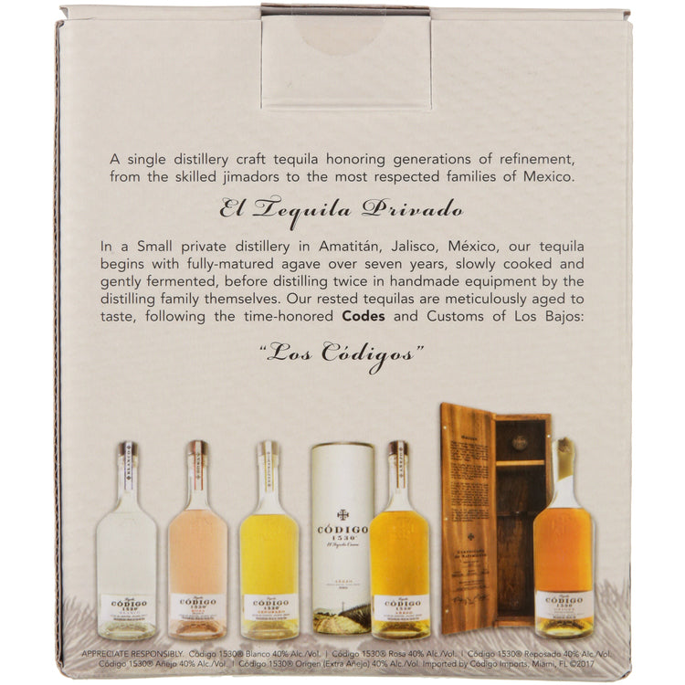 Codigo 1530 Tequila Combo 1 Each Blanco 80, Blanco Rosa 80 & Anejo 80 - 50ML