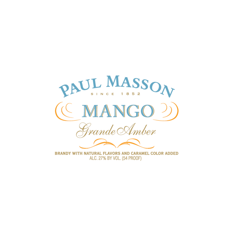 Paul Masson Mango Flavored Brandy Grande Amber 54 - 375ML - Front Label
