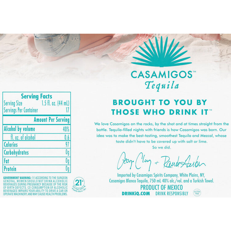 Casamigos Tequila Blanco 80 W/ Towel - 750ML