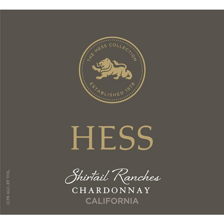 Hess Shirtail Ranches Chardonnay California - 5.16G - Front Label