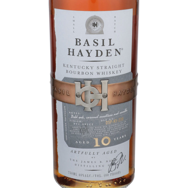 Basil Hayden's Straight Bourbon Artfully Aged 10 Yr 80 - 750ML - Front Label