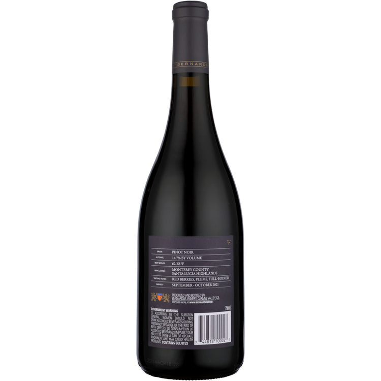 Bernardus Pinot Noir Rosella'S Vineyard Santa Lucia Highlands 2021 - 750ML