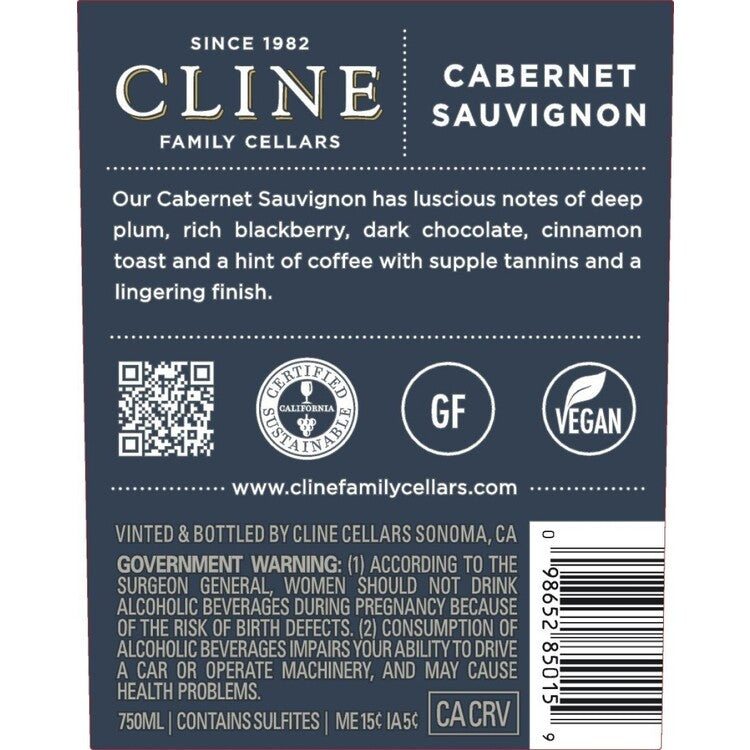 Cline Cabernet Sauvignon North Coast 2022 - 750ML