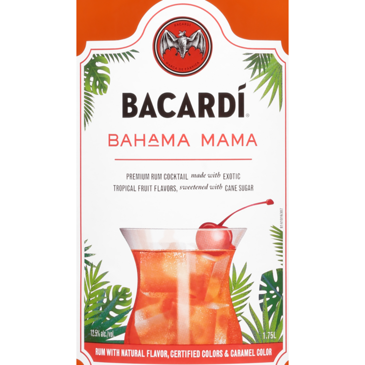 Bacardi Bahama Mama Classic Cocktails 25 - 1.75L - Front Label