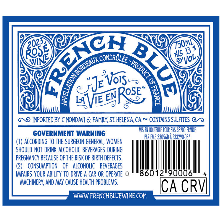 French Blue Rose Wine Bordeaux 2023 - 750ML