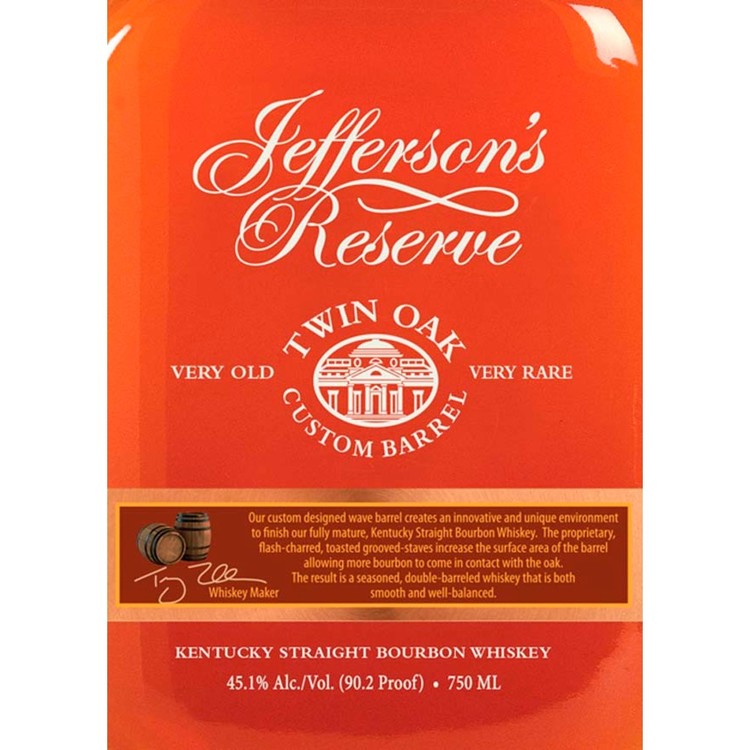 Jefferson'S Straight Bourbon Reserve Twin Oak Custom Barrel 90.2 - 750ML