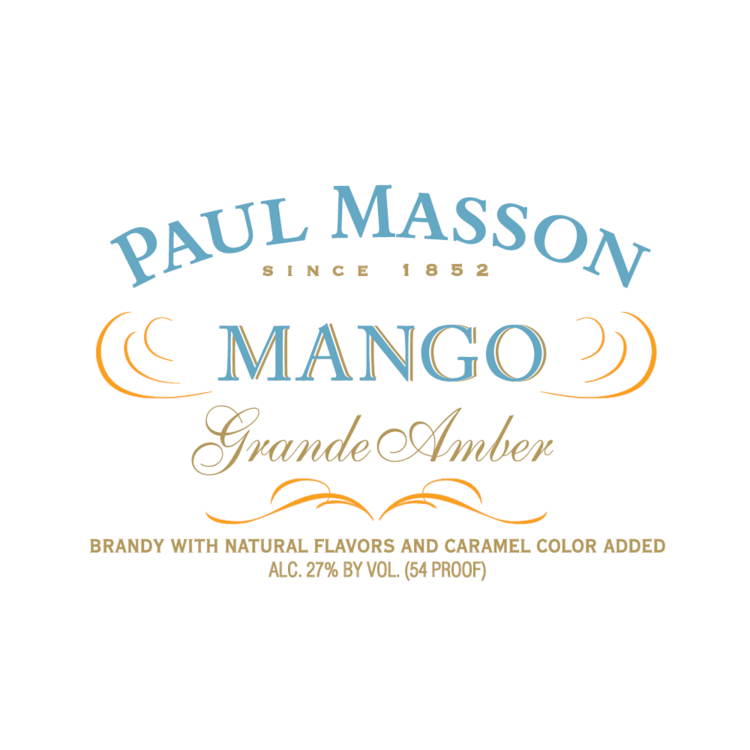 Paul Masson Mango Flavored Brandy Grande Amber 54 - 1.75L - Front Label