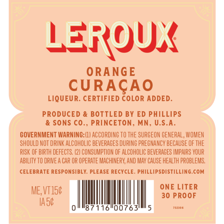 Leroux Curacao Orange 30 - 1.0L