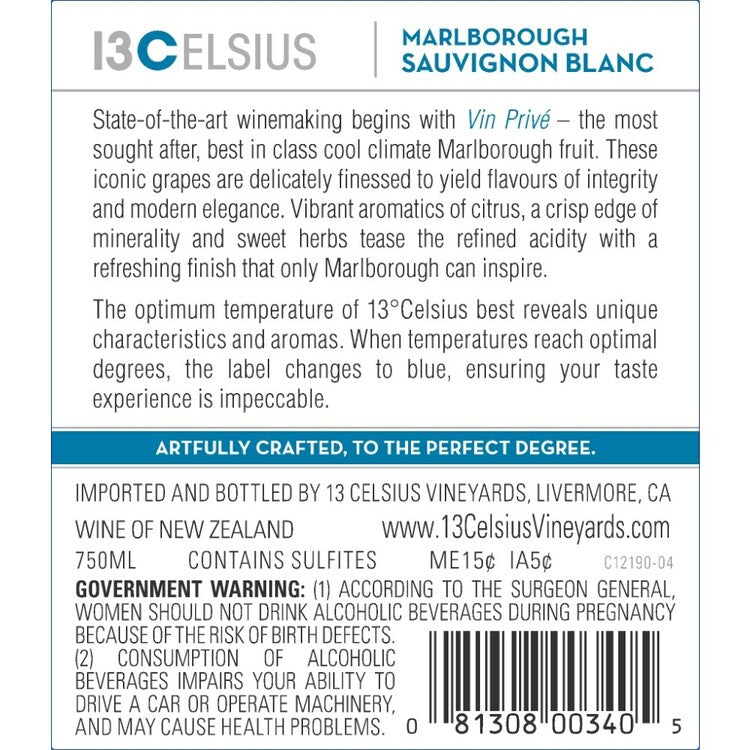 13 Celsius Sauvignon Blanc Marlborough - 750ML