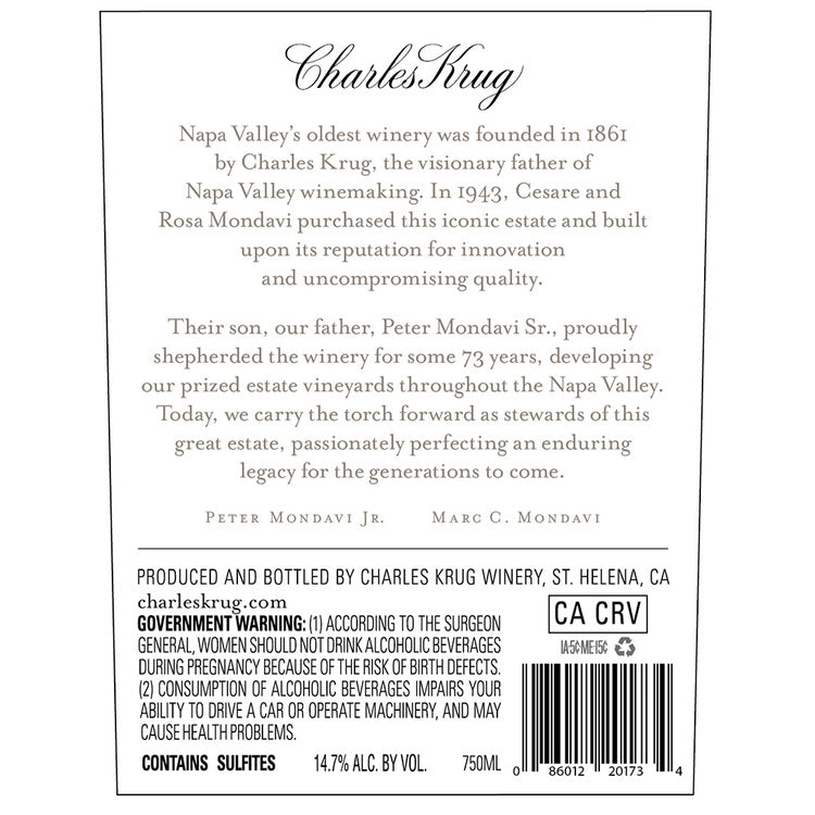 Charles Krug Merlot Napa Valley 2022 - 750ML