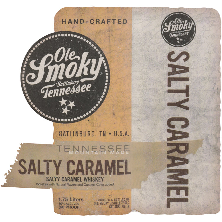 Ole Smoky Salty Caramel Flavored Whiskey Mountain Made 60 - 1.75L - Front Label